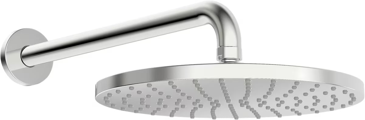 Nadglavna prha Hansa Viva v krom izvedbi z okroglo glavo 250 mm in pršnim nosilcem