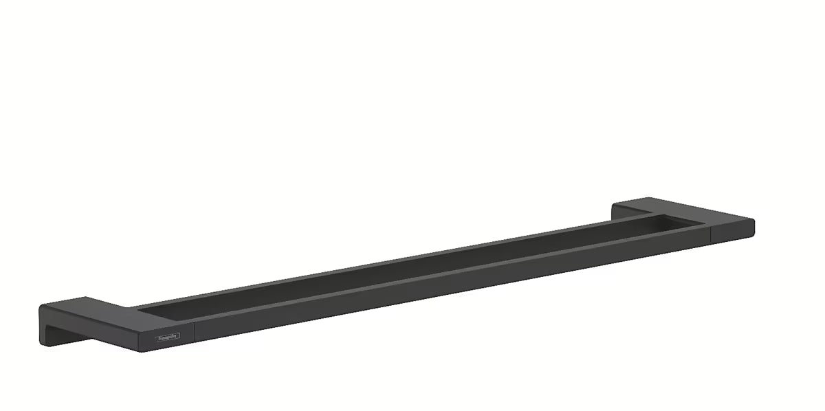 Dvokraki držalo za brisače hansgrohe addstoris u mat crnoj boji pro za zidnu montažu.