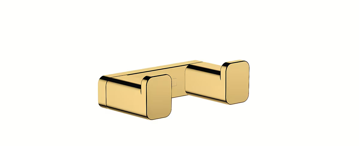 Hansgrohe addstoris dvojni kavelj za ručnik u sjajnoj zlatnoj izvedbi pro za zidnu montažu