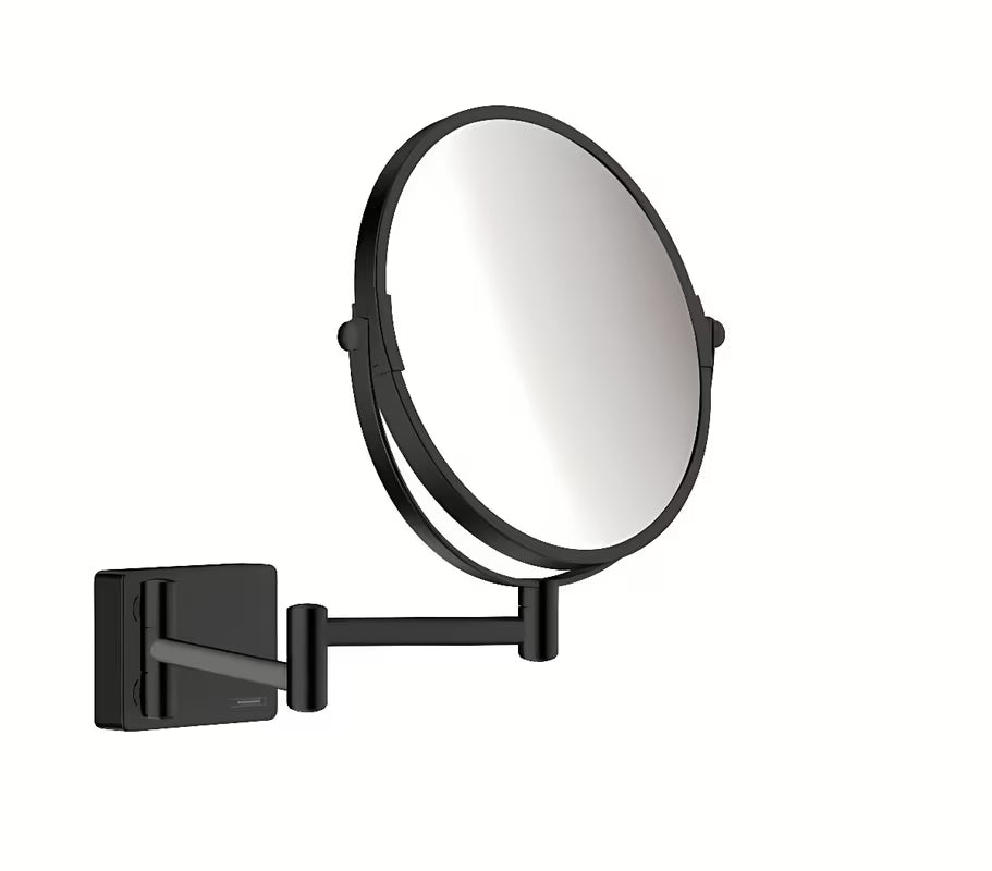 Zložljivo kozmetično ogledalo Hansgrohe addstoris u mat crnoj boji pro za brijanje i šminkanje