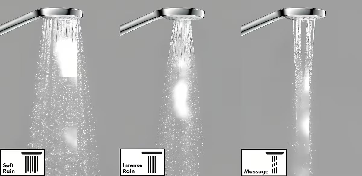 Hansgrohe Croma Select E tuš set v beli in krom izvedbi z ročno prho in letvijo Unica