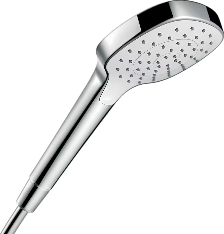 Ročna tuš ročka Hansgrohe Croma Select E v izvedbi bela/krom s curkom Rain