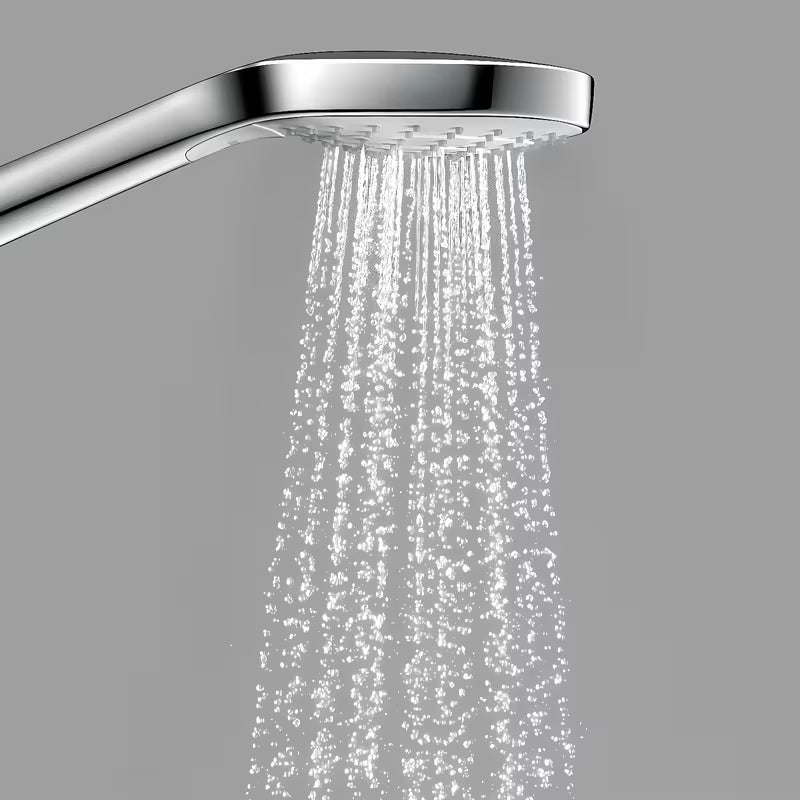 Ročna prha Hansgrohe Croma Select S v beli in krom barvi z gumbom Select in tremi curki