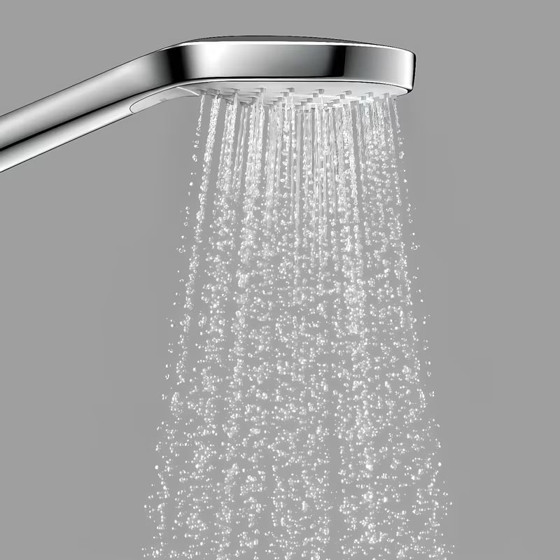 Ročna prha Hansgrohe Croma Select S v beli in krom barvi z gumbom Select in tremi curki