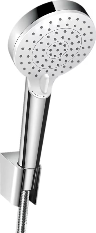 Hansgrohe Crometta komplet za kad v izvedbi bela in krom z ročno prho, držalom in cevjo 1,25 m.