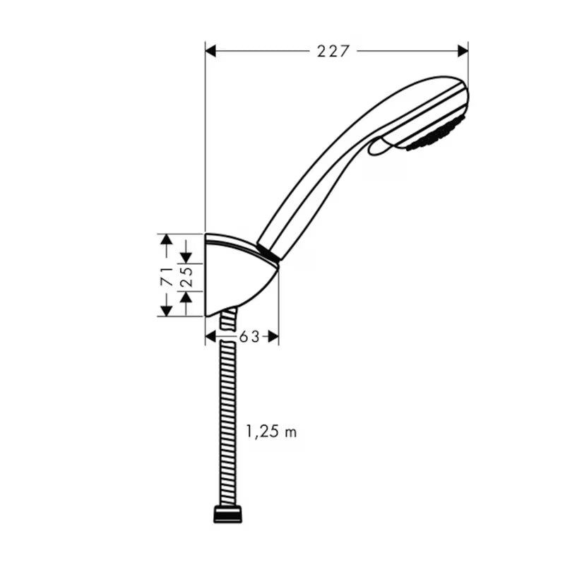Hansgrohe Crometta 85 kadna tuš set v krom izvedbi z ročno prho, držalom in pršno cevjo