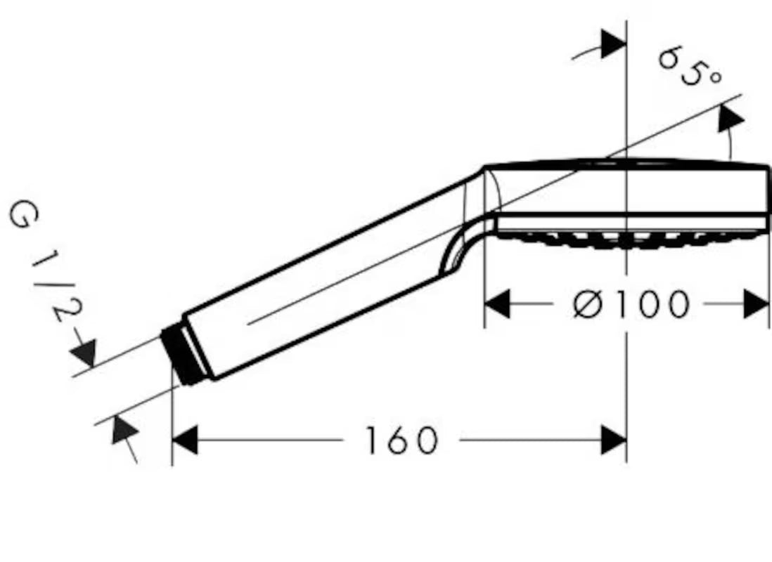 Ručni tuš hansgrohe Crometta 1jet Green u izvedbi bijela/krom s mlazom Rain i promjerom 100 mm.