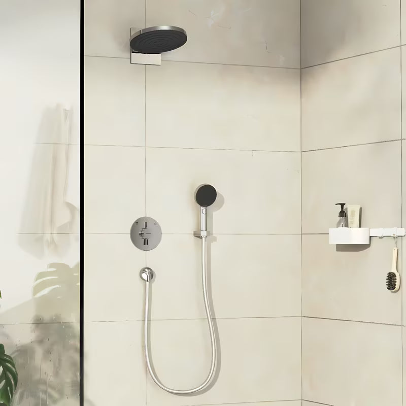 Podometna armatura za tuš hansgrohe duoturn S v krom izvedbi pro za upravljanje dveh porabnikov.