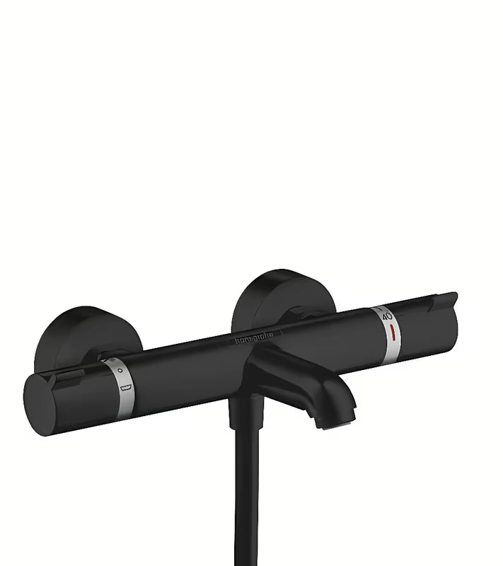 Hansgrohe Ecostat Comfort termostatska armatura za kad za na steno v mat črni izvedbi