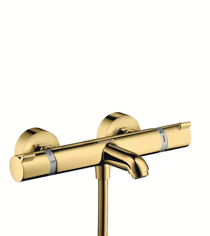 Termostatska stenska armatura za kad hansgrohe Ecostat Comfort v izvedbi cool sunrise z izlivom v kadi