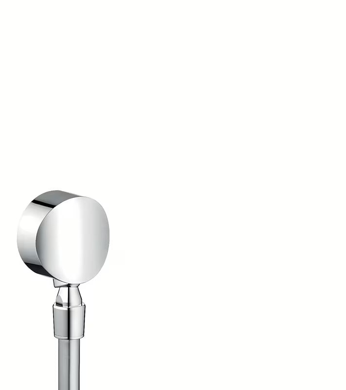 Hansgrohe fixfit priključek za tuš cev v krom izvedbi s povratnim ventilom in priključkom tuš cevi s krogličnim zglobom