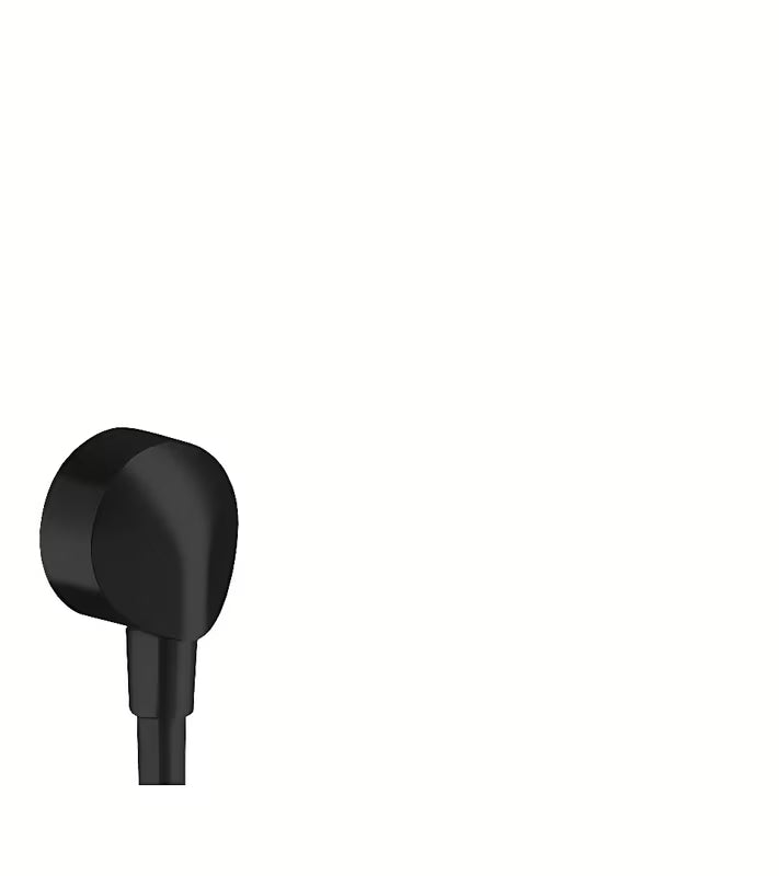 Hansgrohe fixfit priključek za tuš cev za zidnu montažu, okrugli dizajn, mat crna.