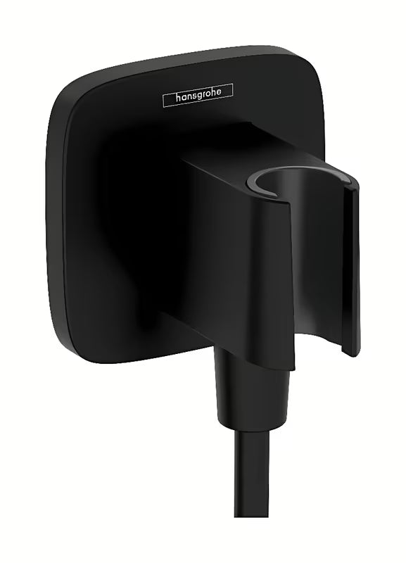 Hansgrohe fixfit Q priključek za tuš cev s držačem tuša u mat crnoj boji za zidnu montažu