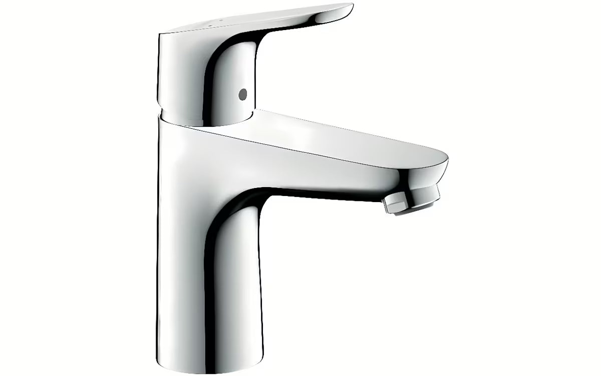 Kromirana enoročna armatura za umivalnik Hansgrohe Focus brez odtoka z običajnim curkom
