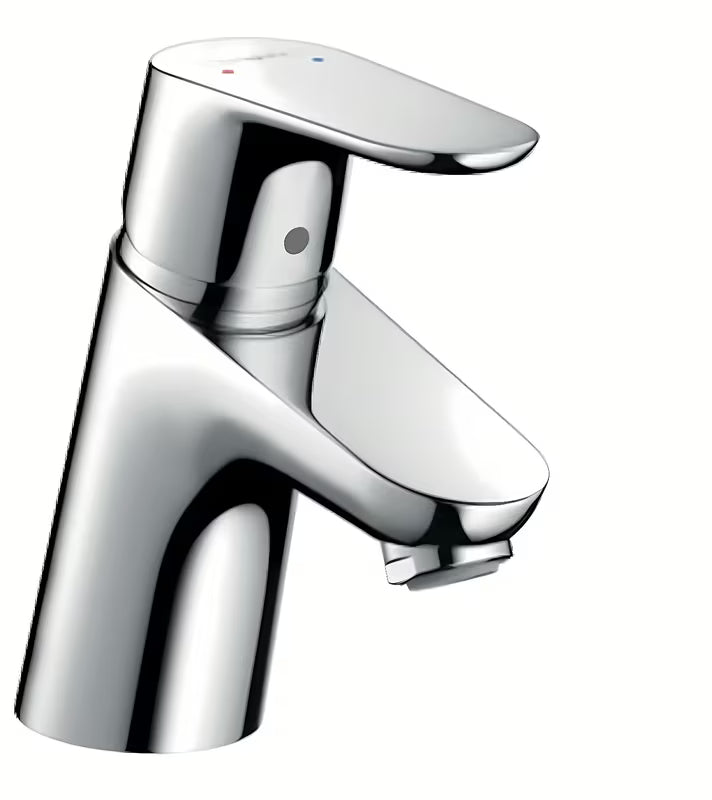 Hansgrohe Focus enoročna stoječa armatura za umivalnik v krom izvedbi brez odtoka.