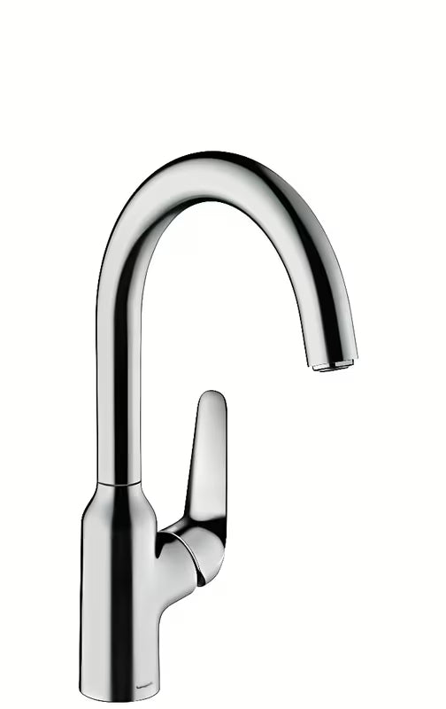 Kromirana enoročna armatura za pomivalno korito Hansgrohe Focus M42 220 z vrtljivim izlivom