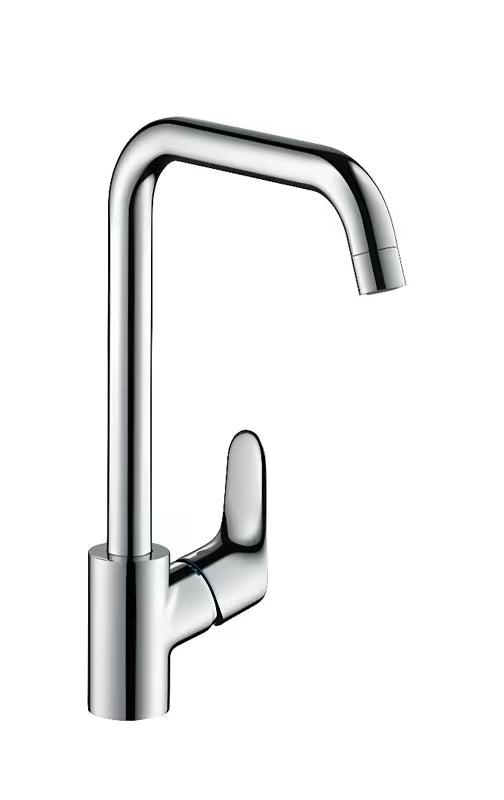 Kromirana enoročna armatura za pomivalno korito Hansgrohe Focus M41 z vrtljivim izlivom
