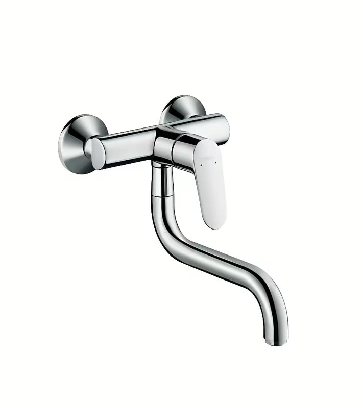 Krom stenska armatura za pomivalno korito Hansgrohe Focus M41 z vrtljivim izlivom