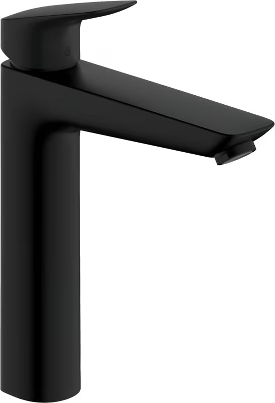 Hansgrohe Logis enoročna armatura za umivalnik z odtokom v mat črni barvi