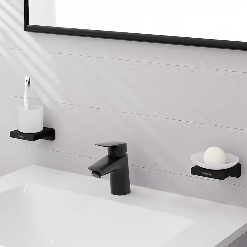 Hansgrohe Logis enoročna armatura za umivalnik u mat crnoj izvedbi brez odtoka.