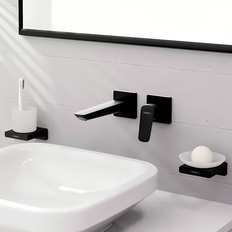 Hansgrohe Logis podometna enoročna armatura za umivalnik u mat crnoj boji s odvodnom garniturom