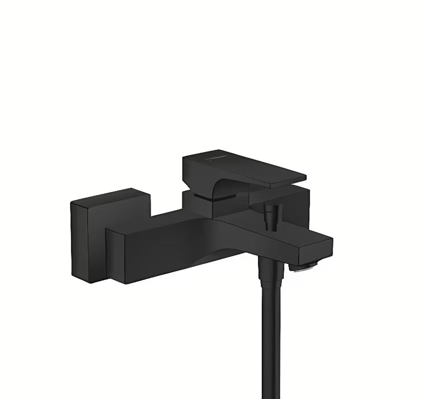 Stenska enoročna armatura za kad hansgrohe Metropol u mat crnoj boji s preklopnikom pro ručni tuš