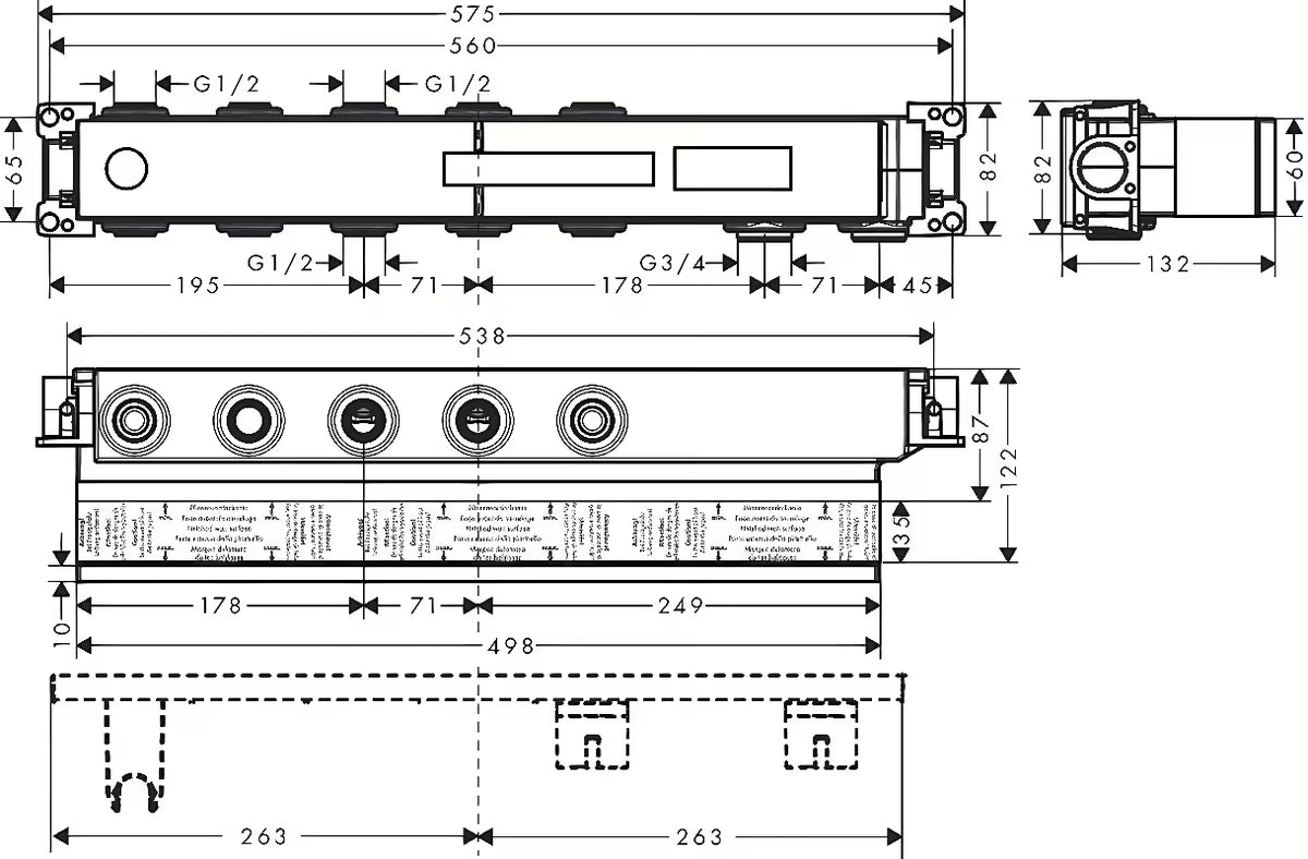 Hansgrohe rainselect podžbukno ugradbeno tijelo pro termostatska miješalica za tuš s tri funkcije