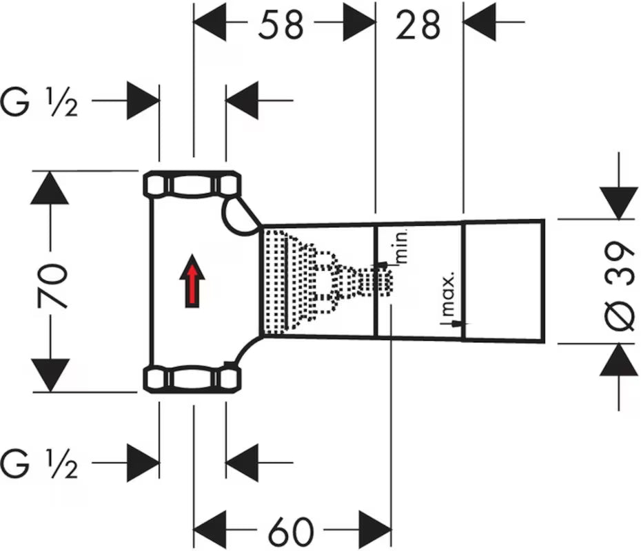 Podometno telo Hansgrohe pro podžbukni zaporni ventil s priključkom DN15