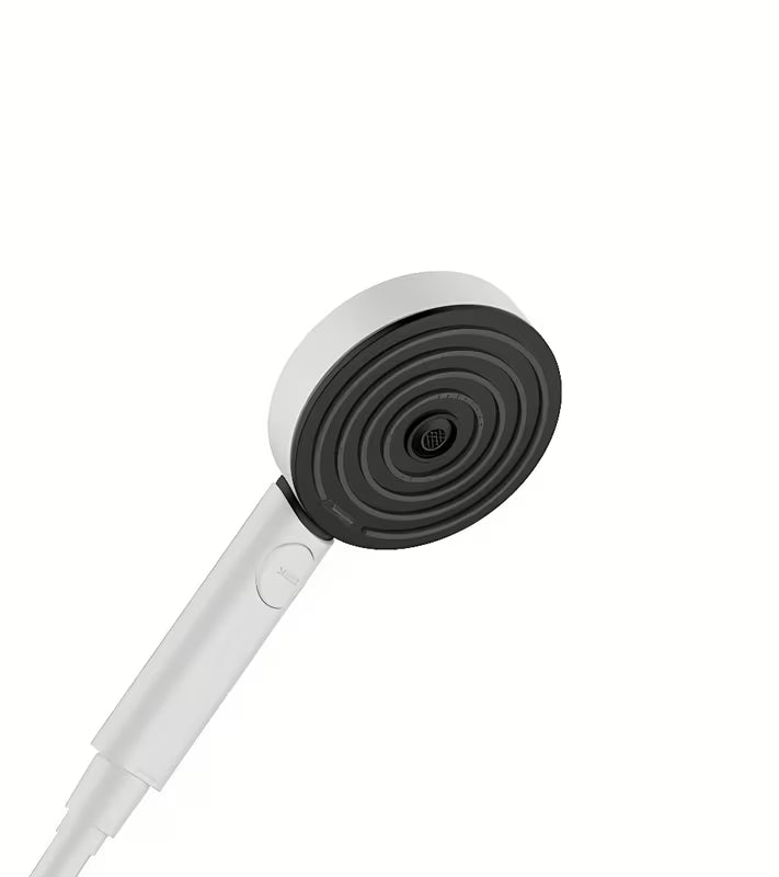 Ročna prha hansgrohe Pulsify Select 105 Activation v mat beli barvi z gumbom Select