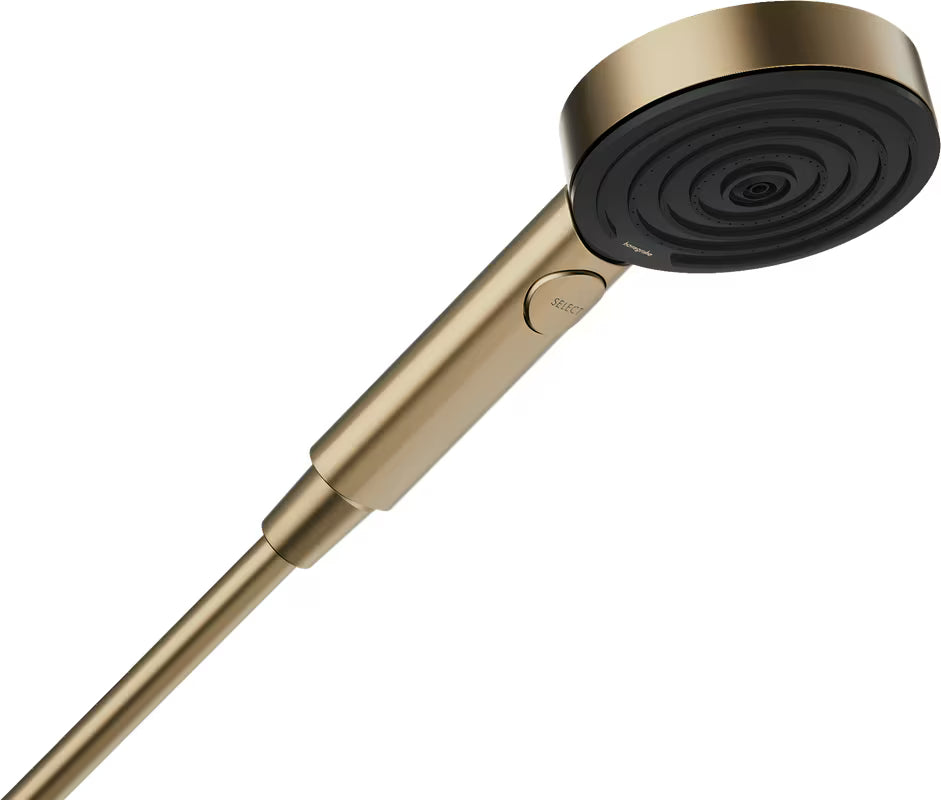 Hansgrohe Pulsify Select S tuš ročka v brušeni bronasti barvi z gumbom Select in 3 curki