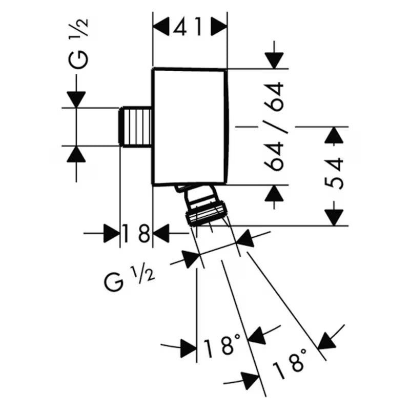 Hansgrohe Puravida priključek za tuš cev u kromiranoj izvedbi s povratnim ventilom pro priključak tuš cevi