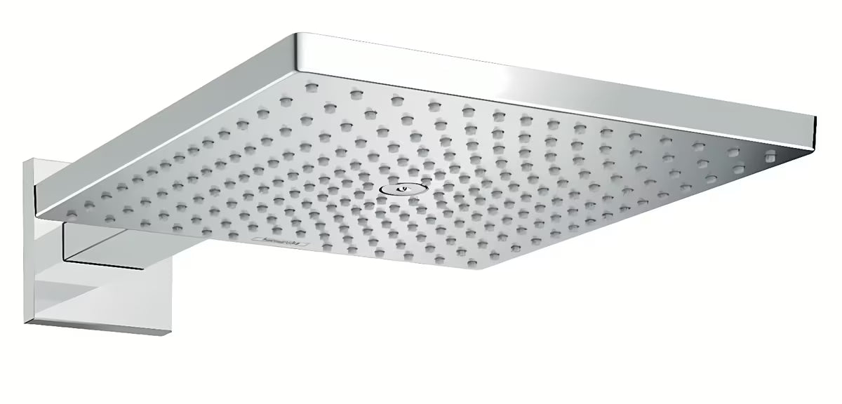 Nadglavna prha Hansgrohe Raindance E 300 s tuš ročko v kromu, oglata nadglavna prha 300 × 300 mm