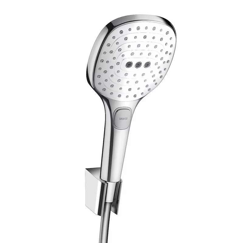 Hansgrohe Raindance Select E kadna tuš set v belo-krom izvedbi z ročno prho 120 mm in cevjo 1,60 m