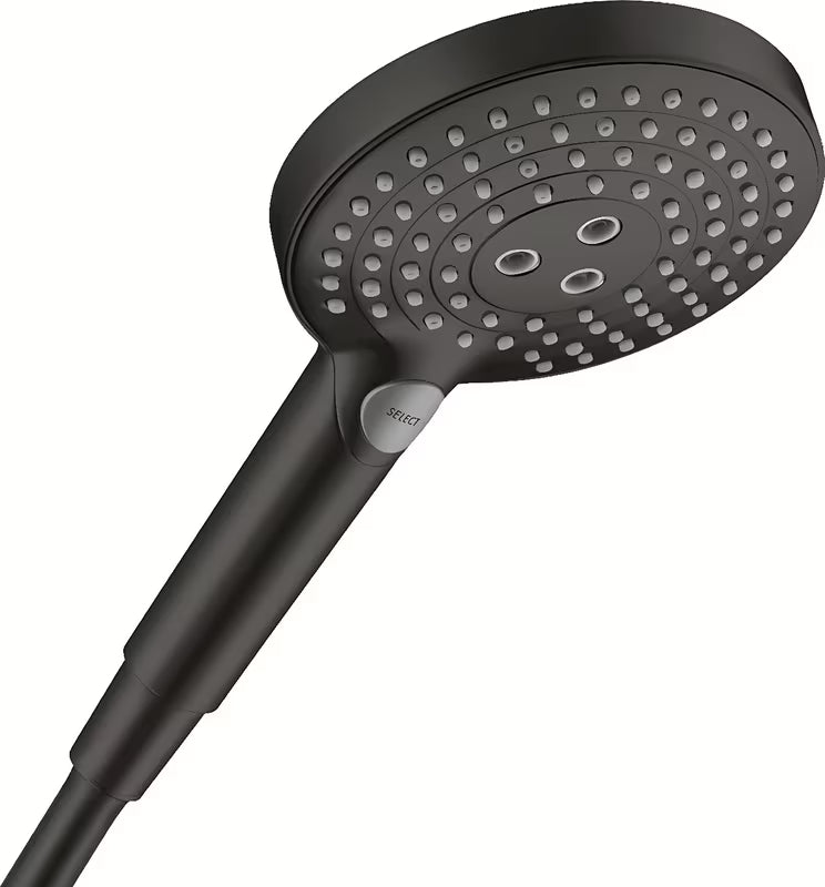 Črna mat ročna prha Hansgrohe Raindance Select S z gumbom Select s tremi curki