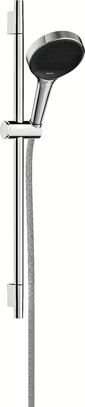 Kromiran tuš set Hansgrohe Rainfinity 130 EcoSmart s pršno letvijo in tekstilno cevjo Designflex