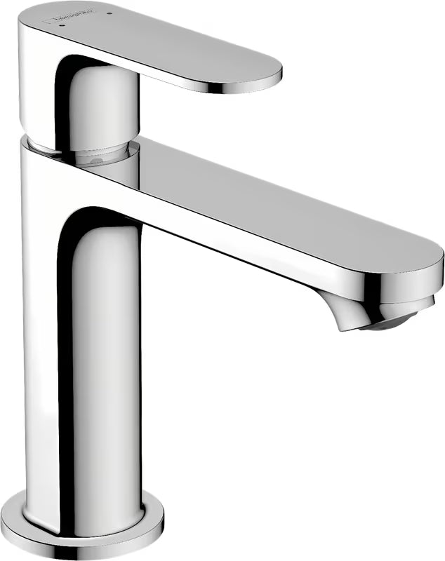 Kromirana umivalniška enoročna armatura Hansgrohe Rebris S z odtokom z dvižnim upravljanjem