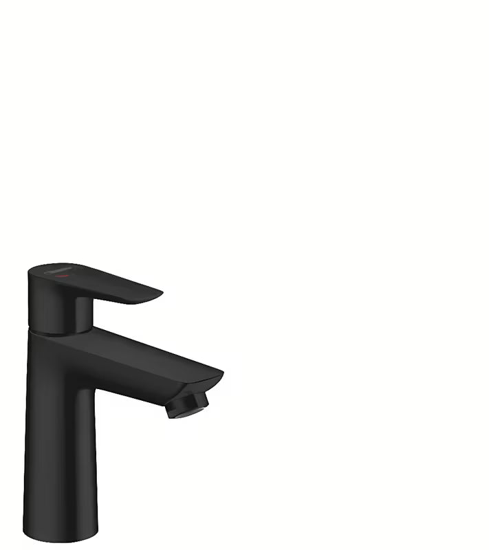 Mat črna enoročna armatura za umivalnik Hansgrohe Talis E brez odtoka