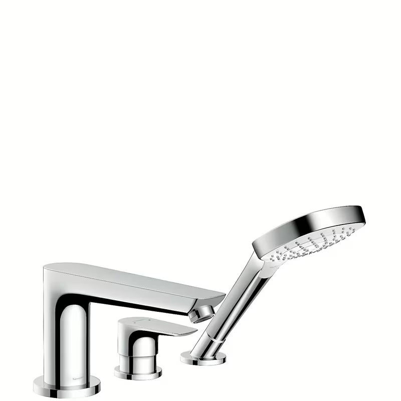 Hansgrohe Talis E kromirana armatura za kad na rob kadi z ročno prho