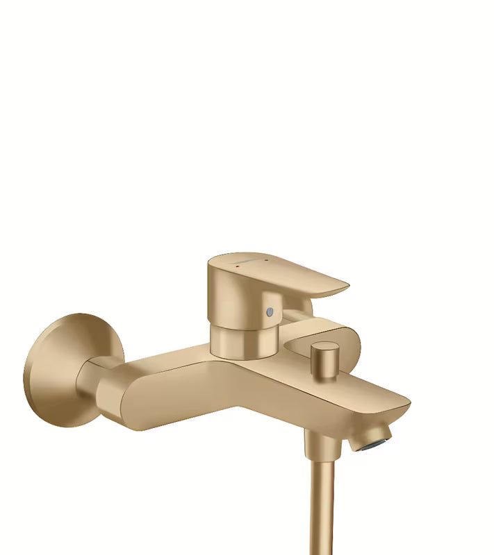 Stenska enoročna armatura za kad hansgrohe Talis E v brušeni bronasti izvedbi s preklopnikom kad/prha