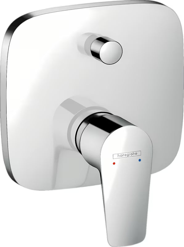 Podometna tuš i armatura za kad Hansgrohe Talis E u krom izvedbi s ručicom.
