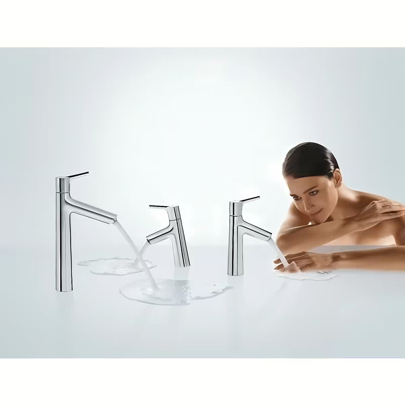 Kromirana enoročna stoječa armatura za umivalnik Hansgrohe Talis S brez odtoka