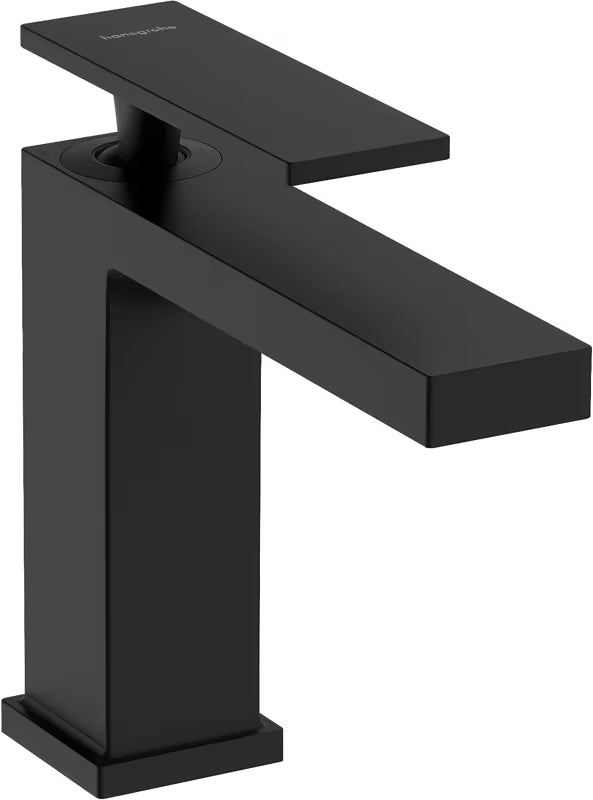 Umivalniška enoročna armatura hansgrohe Tecturis E v mat črni barvi s tehnologijama EcoSmart+ in CoolStart