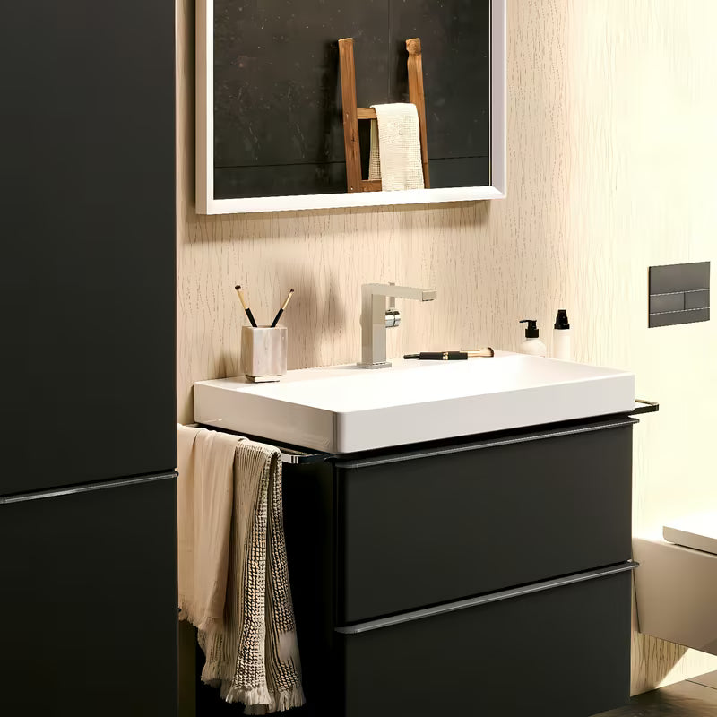 Kromirana enoročna armatura za umivalnik Hansgrohe Tecturis E s stransko ročico in odtočnim ventilom