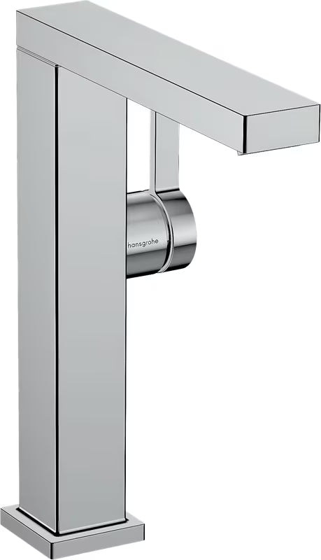 Kromirana enoročna armatura za umivalnik Hansgrohe Tecturis E s tehnologijo CoolStart in vrtljivim izlivom