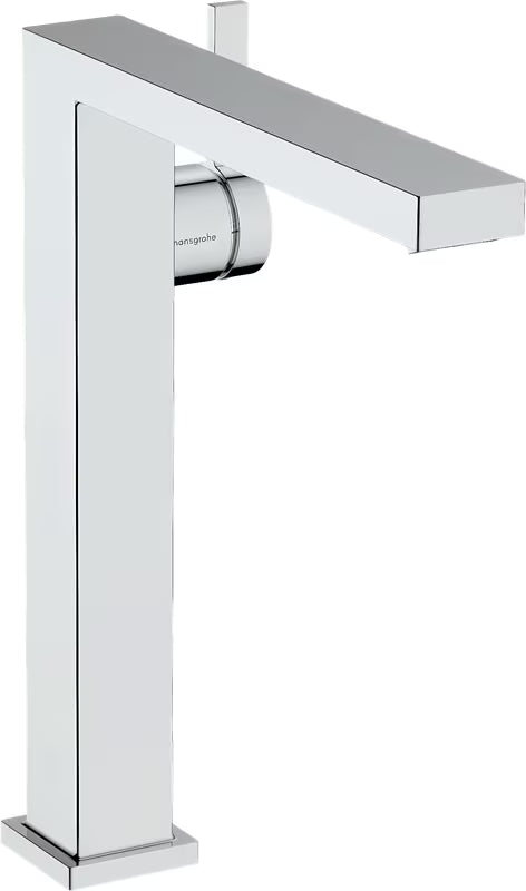 Visoka armatura za Umivalnik Hansgrohe Tecturis E v krom izvedbi z ročico in odtokom Push open.