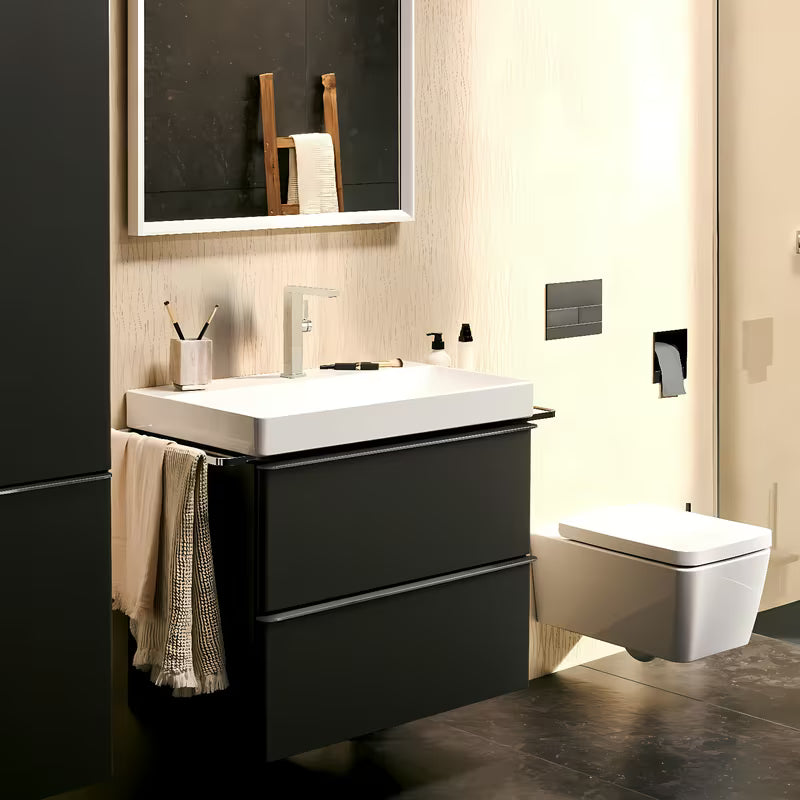 Kromirana enoročna armatura za umivalnik Hansgrohe Tecturis E s tehnologijom CoolStart i zakretnim izljevom