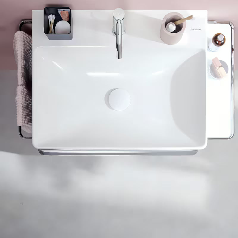 Kromirana enoročna armatura za umivalnik Hansgrohe Tecturis S 110 CoolStart z odtokom i poteznim ispustom