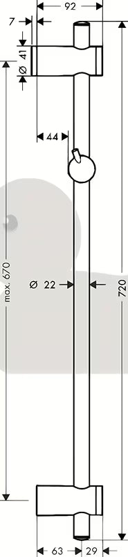 Hansgrohe Unica Reno tuš palica u krom izvedbi s klizačem i držačem tuši