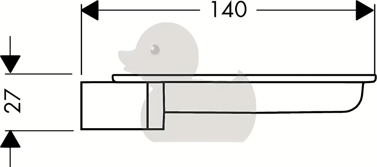 Prozirni posoda za milo Hansgrohe Unica'S od prozirne plastike z držalom pro tuš šipku