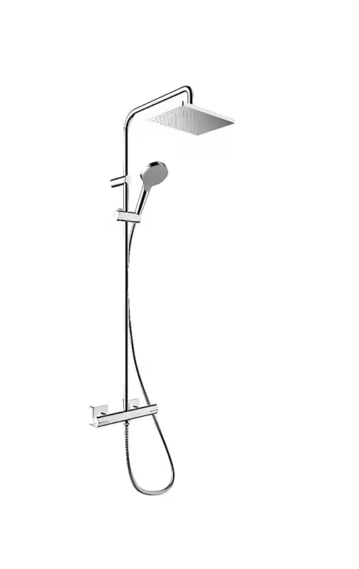 Hansgrohe Vernis Shape tušni sistem s termostatsko armaturo u krom izvedbi s nadglavnim i ručnim tušem